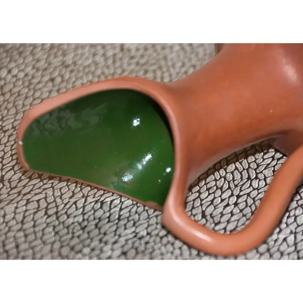 Mexican Hand Crafted Aztec Design Water Jug Pitcher - Red Clay / Barro Rojo